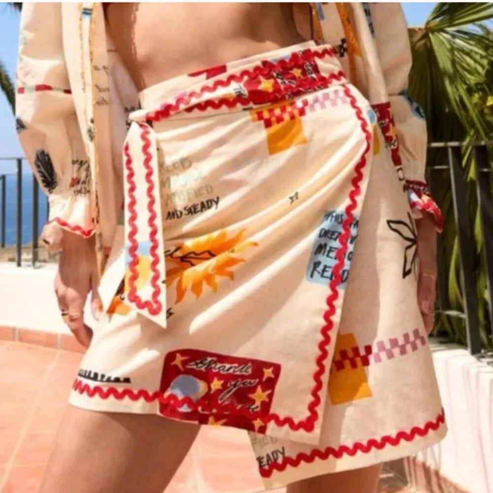Anthropologie NWT Never Fully Dressed Wrap Mini Skirt size 14 - Picture 2 of 7